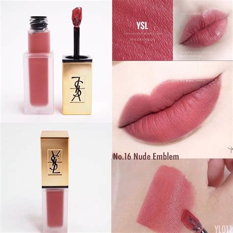 ysl matte lip stain nude emblem|YSL Nude Emblem (16) Tatouage Couture Liquid Matte Lip Stain .